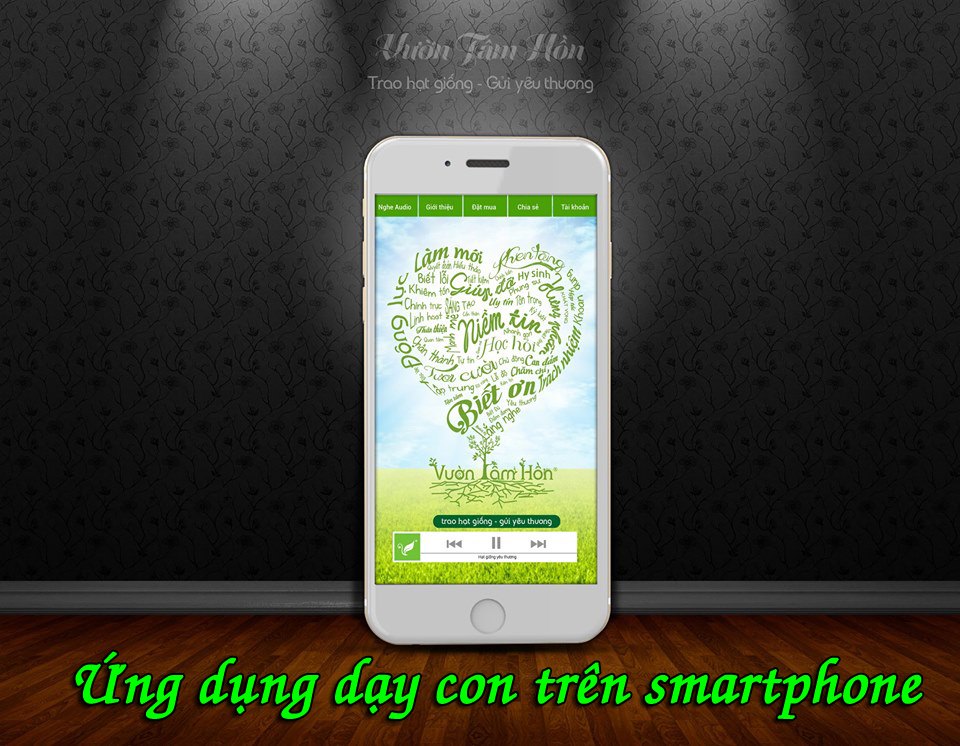 Ứng dụng Vườn tâm hồn trên smartphone
